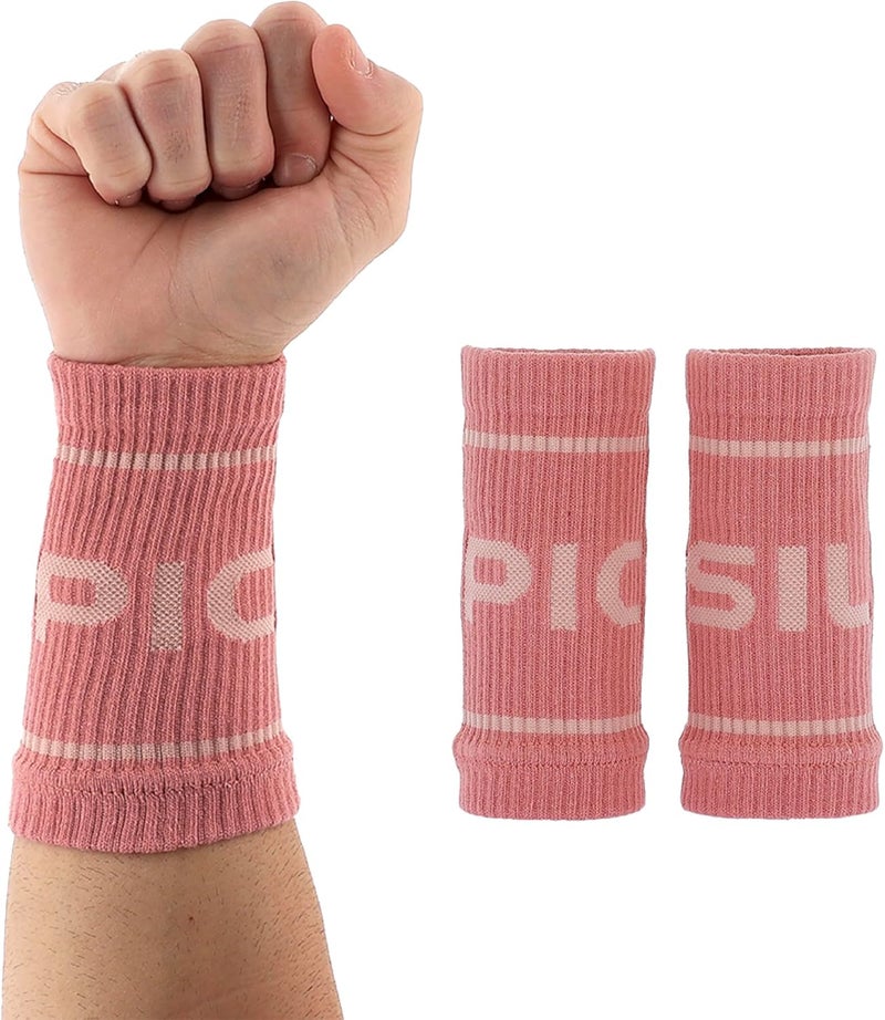 PICSIL - Cotton Sports Wristbands | Absorbent and Breathable | Ideal for Gym, Cross Training, Running and Tennis | Use with Grips | Unisex Design | - Image 1